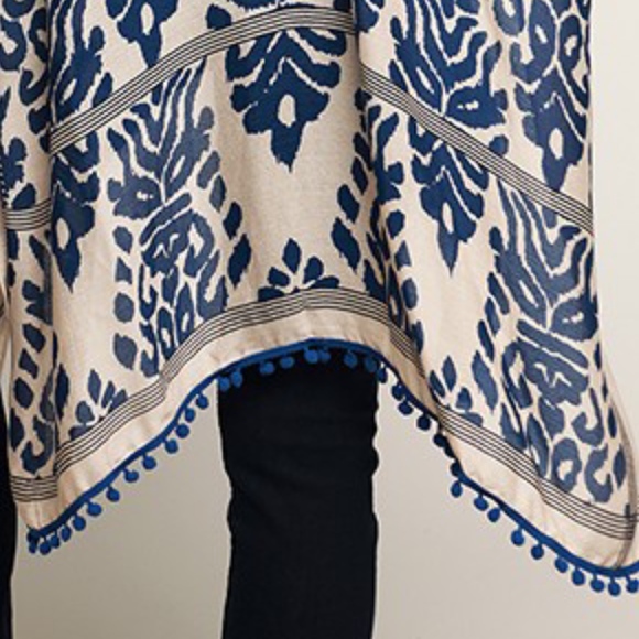 Last 1!~ NWT Boho Chic Pom Pom Pattern Kimono - Picture 8 of 8